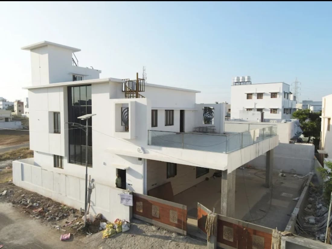 A completed modern home by Dhaya Promoters